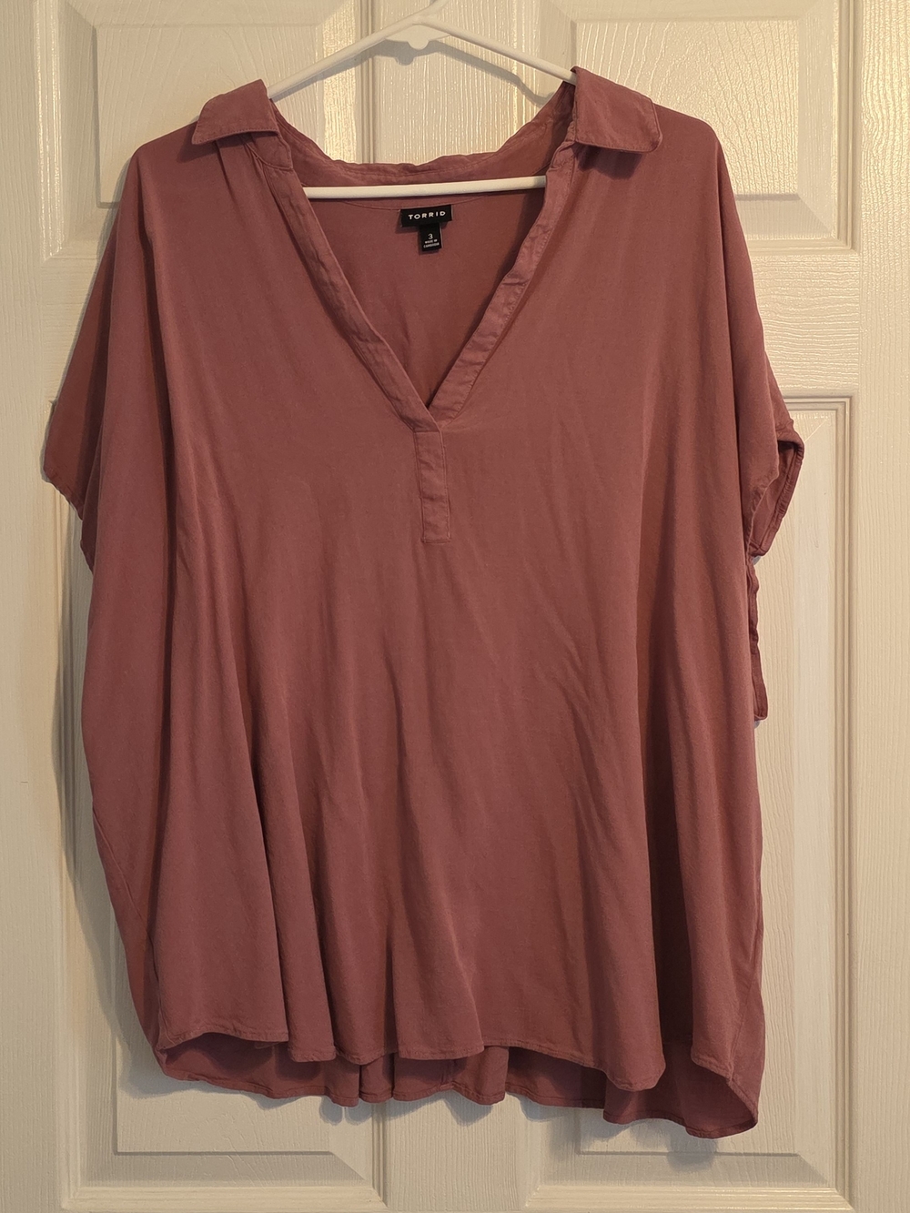 torrid Dusty Rose V-Neck Collared Tunic